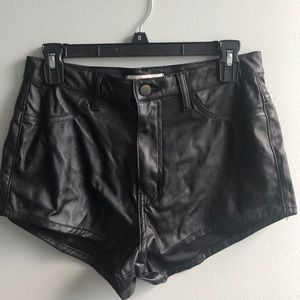 High waist vegan leather/pleather shorts/hot pant